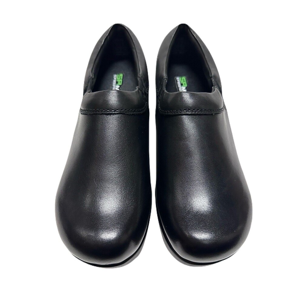 NEW SR Max Geneva Womens Size 9 / 41 Black Leather Slip Resistant Clog Soft Toe - Picture 3 of 9